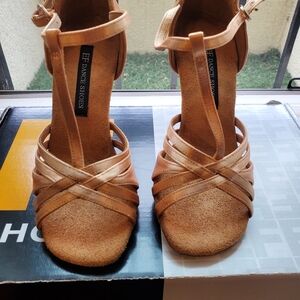 EF Dance Shoes Women's Tan Latin/Salsa Heels